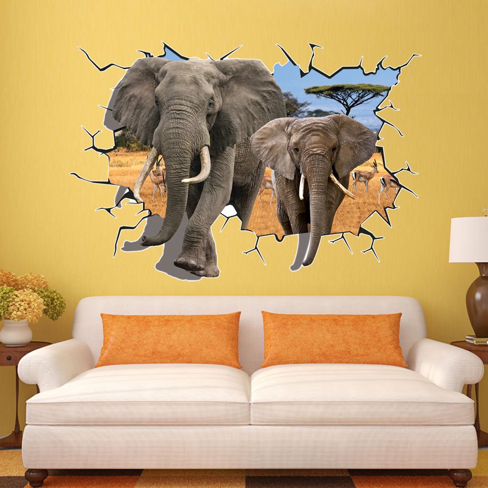 elephant wall art stickers