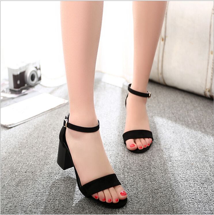 2021 Summer New High Heels  Sandals  Korean  Version Round 