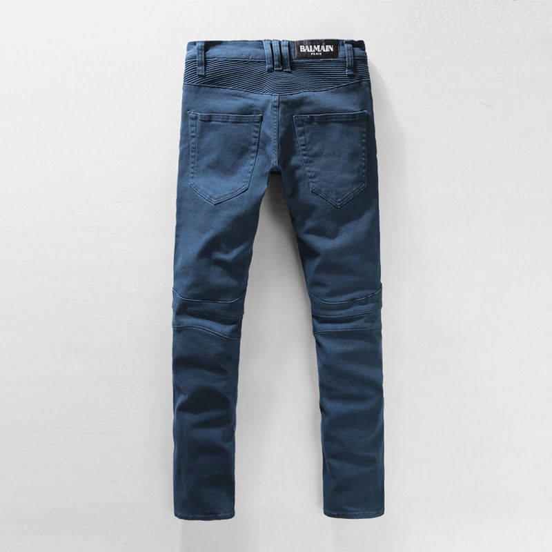 Compre Fábrica Europea Outlet Y América Del Comercio Grandes De Color Azul  Negro De Los Pantalones Vaqueros De Los Hombres Delgados Pantalones De La  Motocicleta Se Pliegan A Una Generación De Grasa
