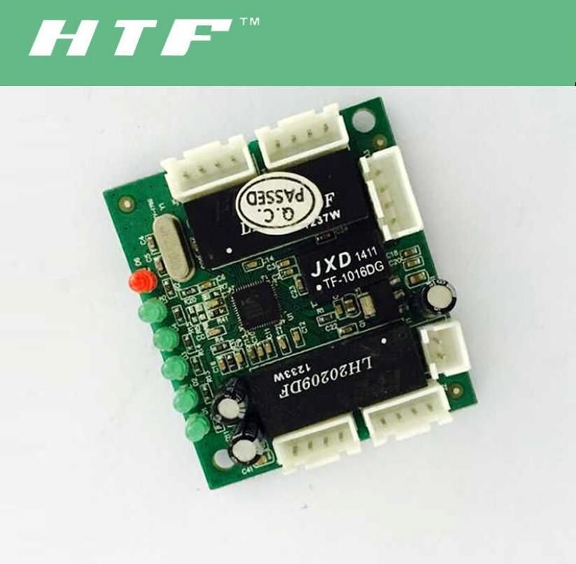 5 Port Network Switch PCBA IEEE 802.3x Flow Control For Full Duplex Mode And Backpressure For