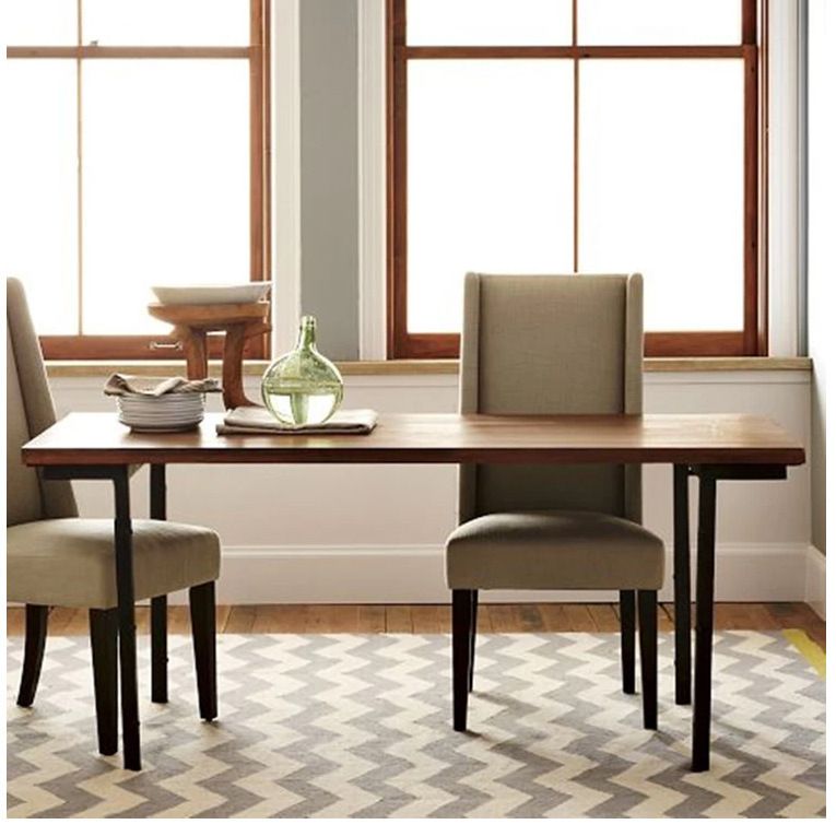 American Wood Dining Table And Retro Desk Comnation Rustproof Iron ...