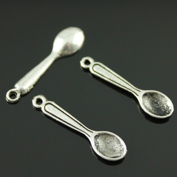 2020 24mm Antique Silver Color Zinc Alloy Tiny Spoon Charm DIY For Handmade From Ganxinwo, 12.