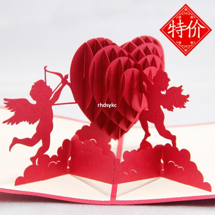 Handmade Pop Up Greeting Cards Thank You Birthday Card Handmade Pop Up Greeting Cards Thank You Birthday Card Decorations 3d Heart Cupid Whole Diy Paper Cut