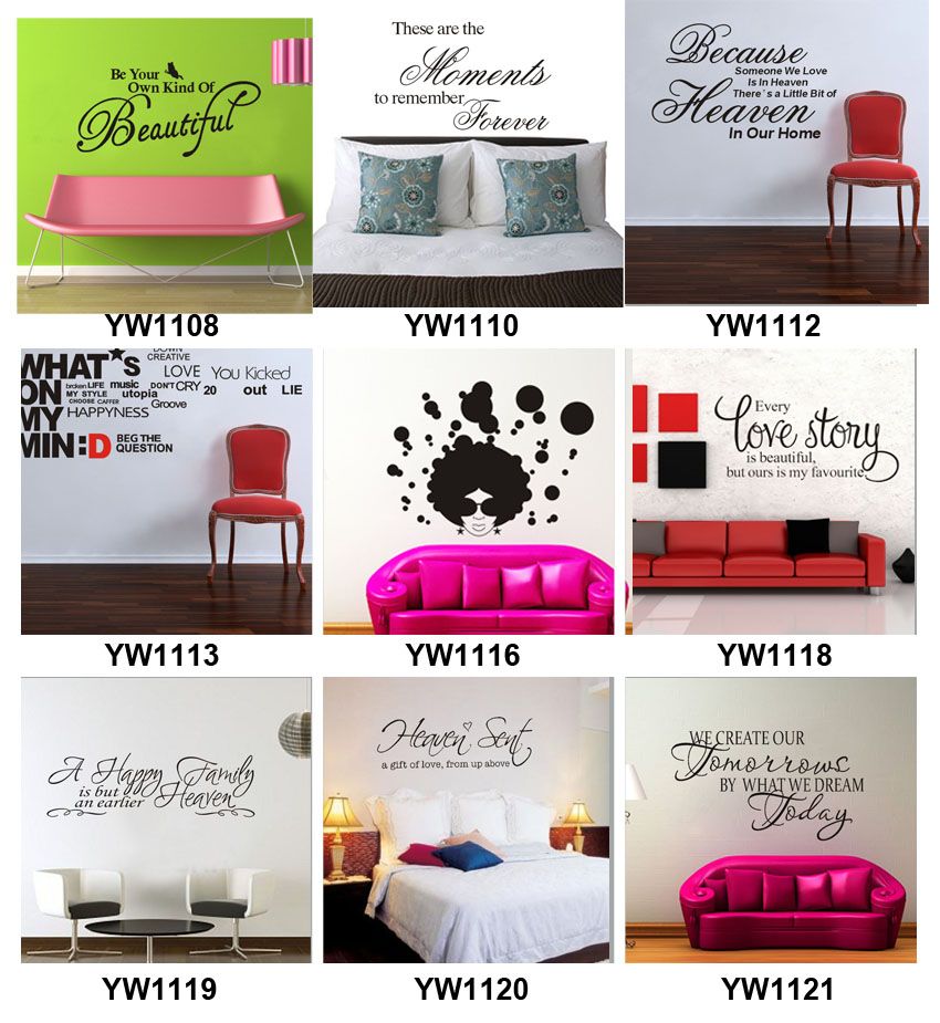 YW1041 Wall Quotes Decal Words Lettering Saying Wall Decor Sticker Vinyl Wall Art Stickers