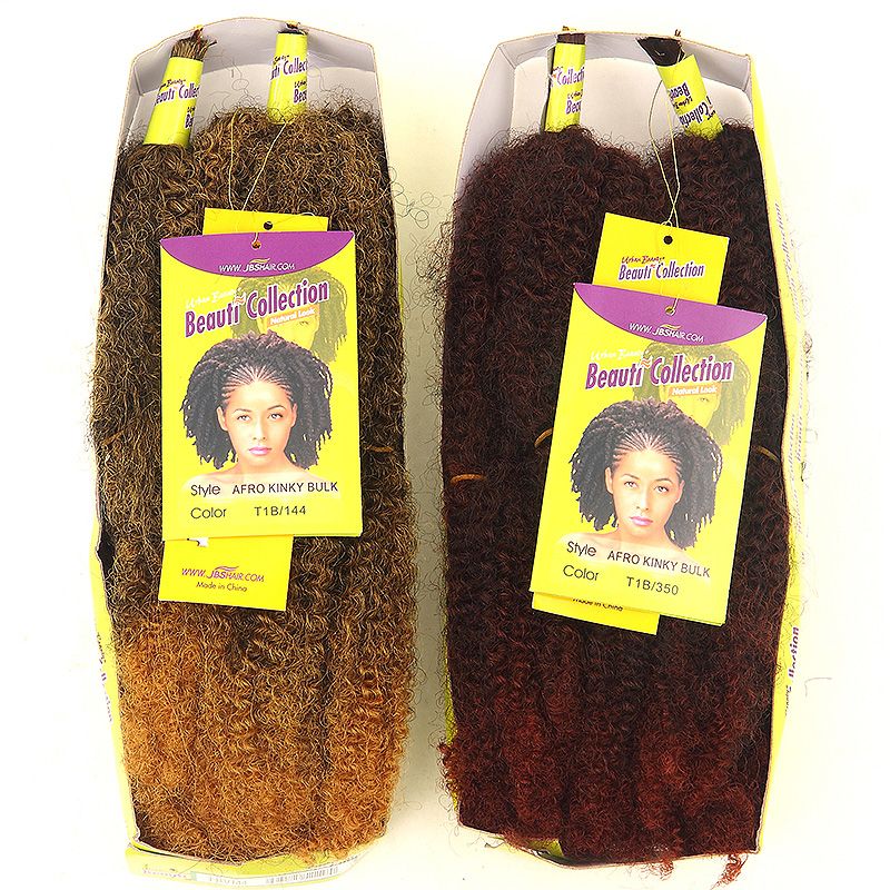 Premium Afro Kinky Bulk Beauty Collection 24inch Color1 1B Synthetic