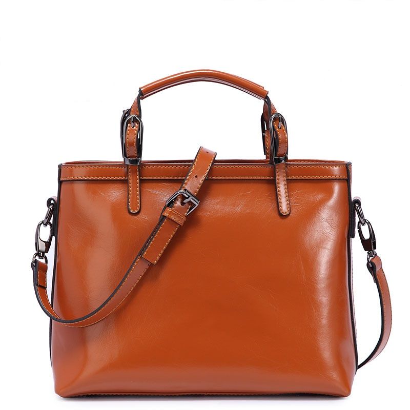 Ladies High Level Genuine Leather Shoulder Bag Handbag Many Pockets On ...