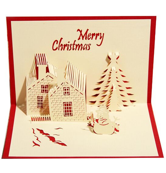 3d three dimensional greeting card business blessing christmas invitation cards business