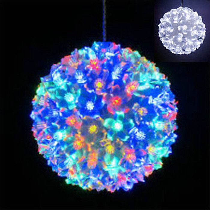 1pc 50 led petal ball light multi or clear hanging light big light up christmas balls