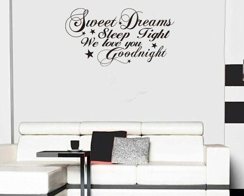 sweet dreams good night quote wall stickers home decorations diy