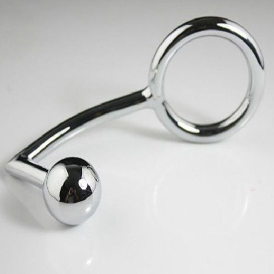Good Quality Stainless Steel Metal Anal Hook With Penis Ring For Male Penis Chastity Lock Fetish Cock Ring