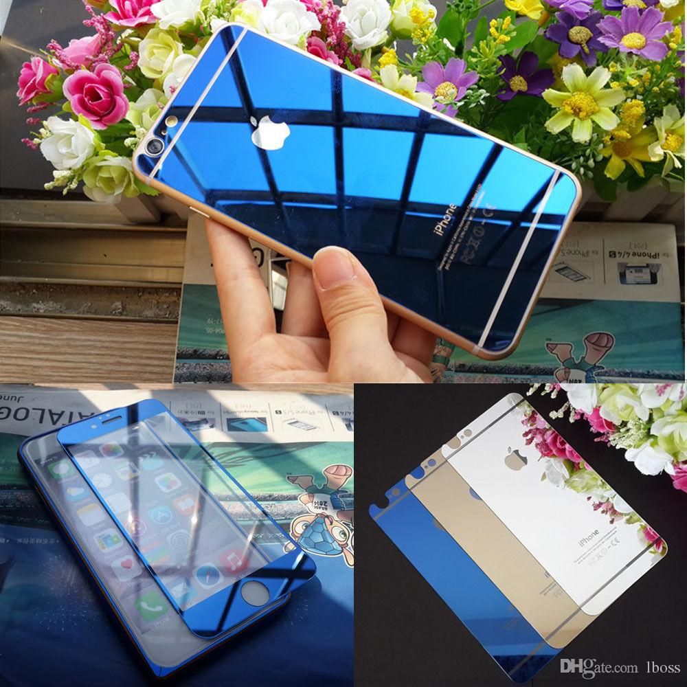 Blue Front Back Mirror Effect Tempered Glass Screen Protector Blue Front Back Mirror Effect Tempered Glass Screen Protector
