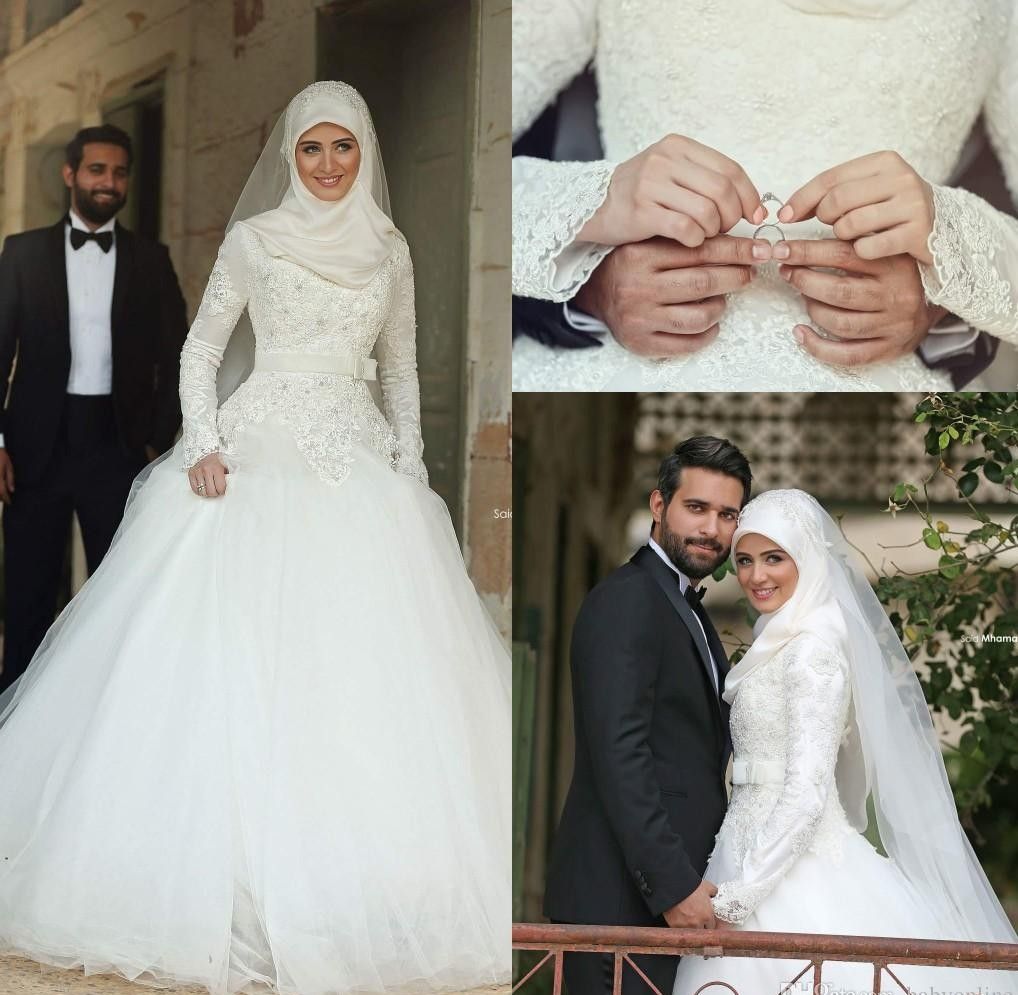 discount 2015 arabic islamic muslim a line wedding dresses said