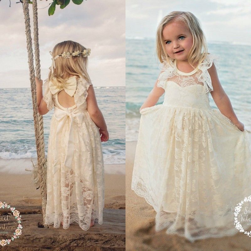 Simple Beach Wedding Flower Girl Dresses Fashion Dresses