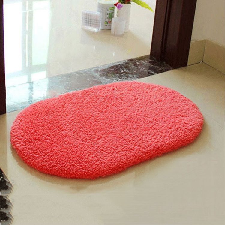White Bath Mats Soft Plush Fabric Kitchen Bathroom Floor Rugs 40*60cm