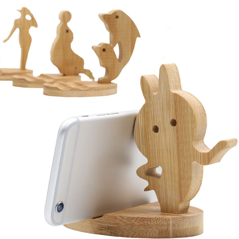 2018 New Gecko Wood Mobile Phone Stand Holder Rabbit Dolphin Wooden 2018 New Gecko Wood Mobile Phone Stand Holder Rabbit Dolphin Wooden Cradle Display Universal For Cell Phones From Blacktechmall