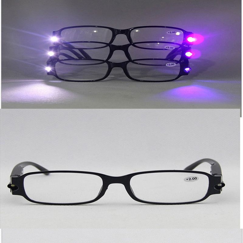 White & Black Led Reading Glasses Reading Glass With LED Light Glasses