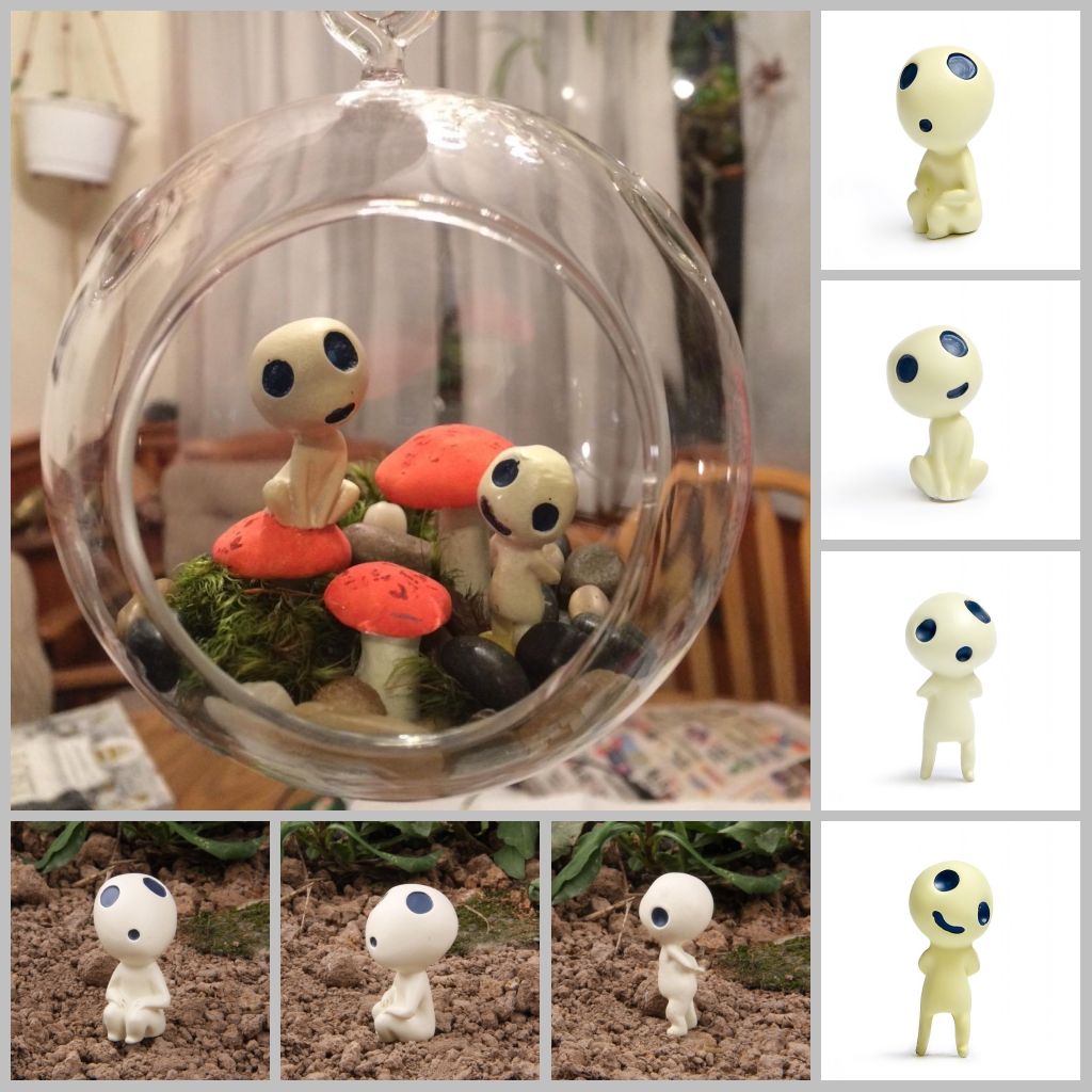 2019 Princess Mononoke Kodama Tree Spirit Action Figure Toy Terrarium