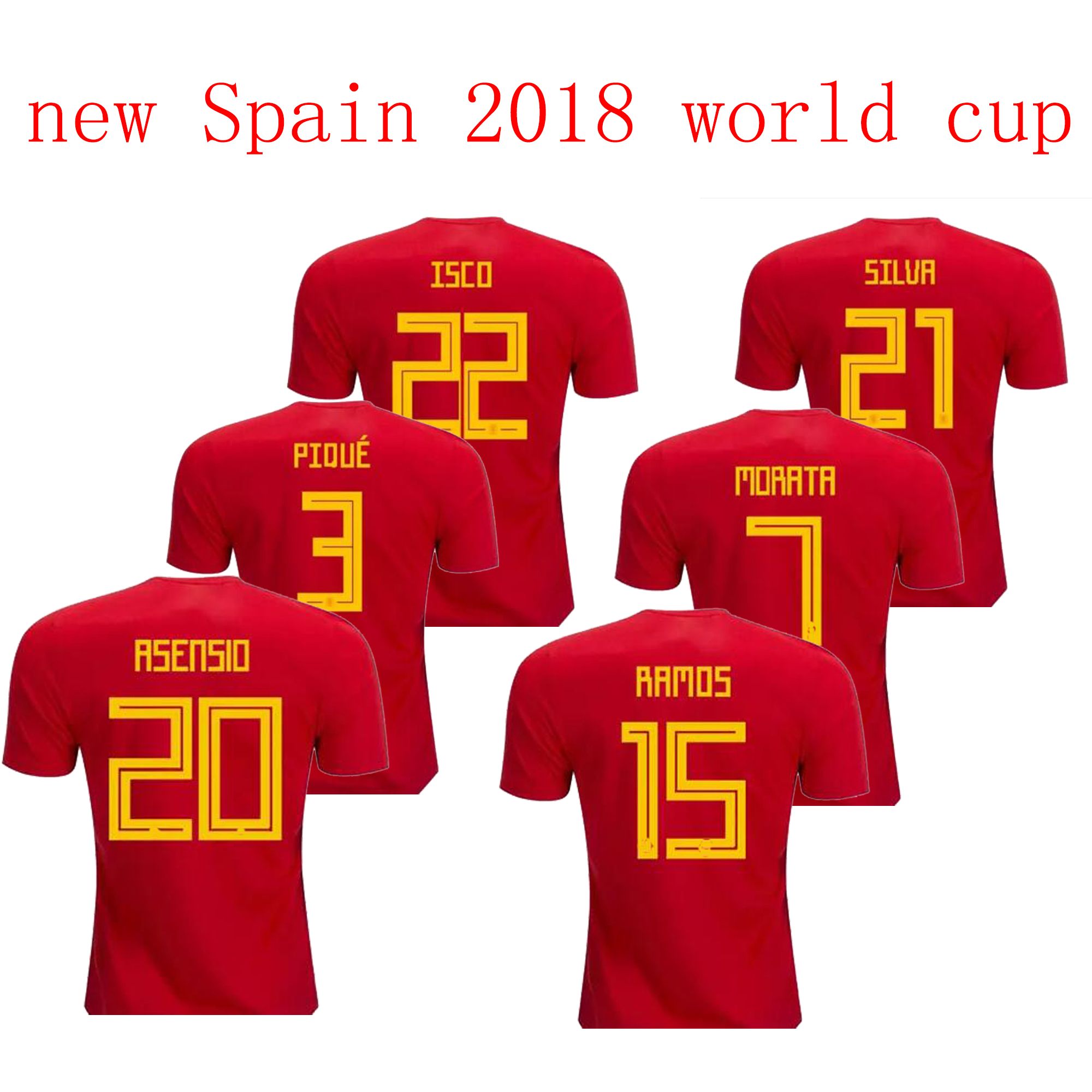 2019 2018 World Cup New Spain Home Red Soccer Jersey Spain Soccer Shirt