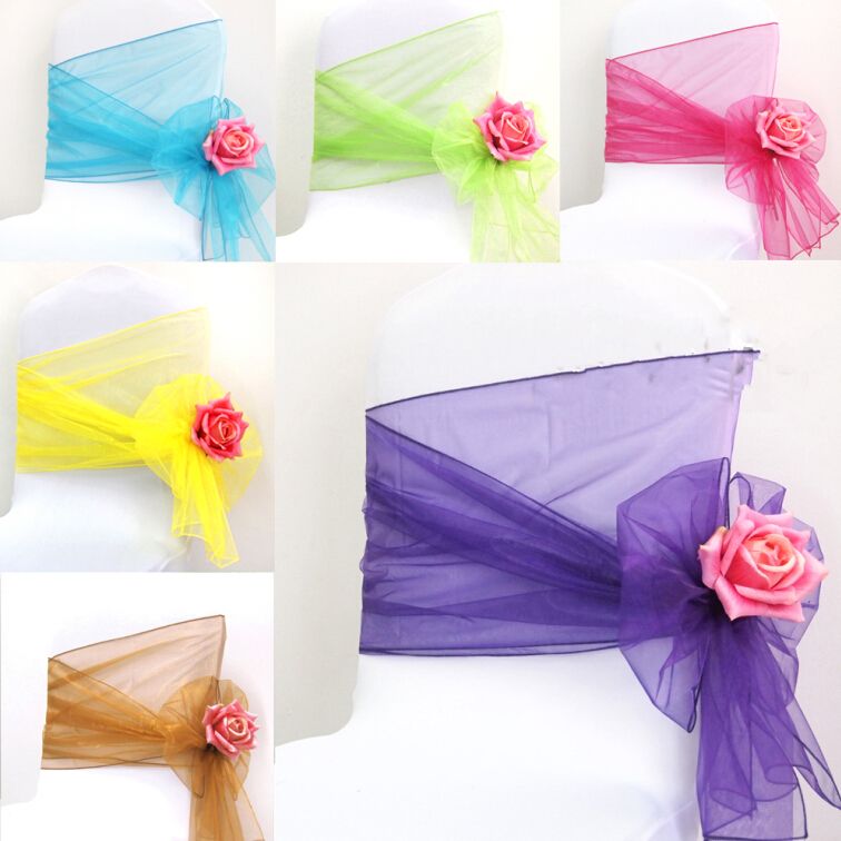 online cheap 23 kinds of styles wedding chair covers sash bows with