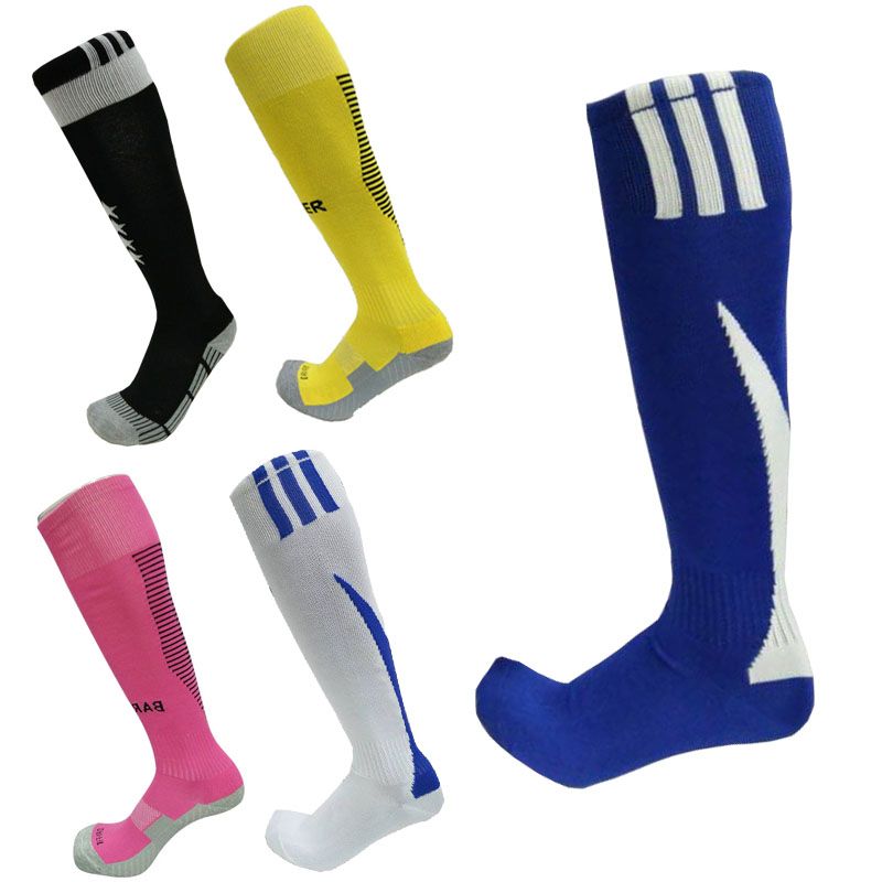 2021 Men Knee High Soccer Socks Breathable Wicking Terry Bottom