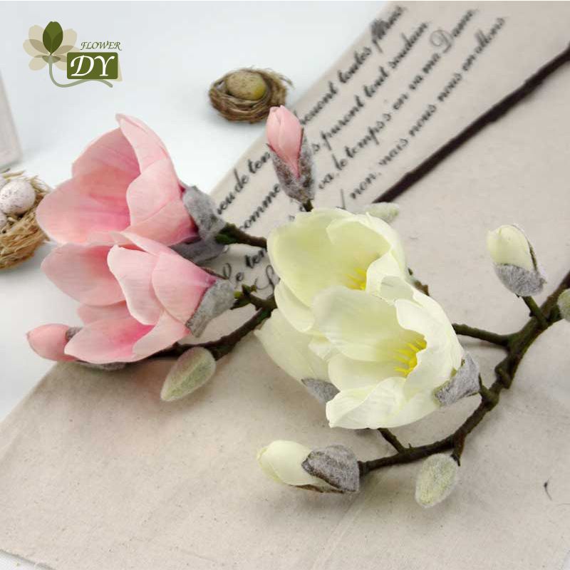 Branches Artificial Magnolia Fake Flower For Wedding
