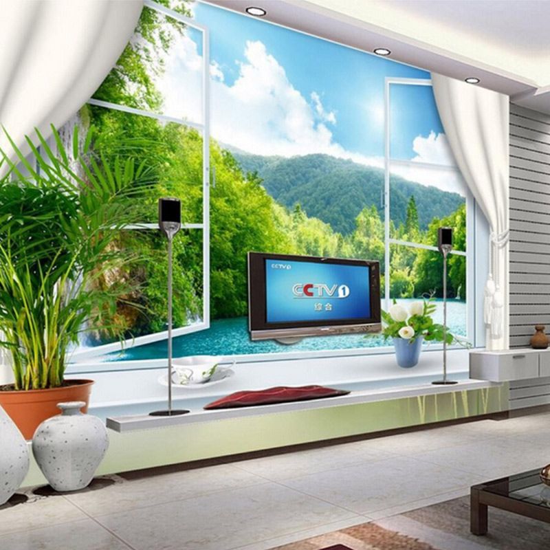 Customize Hd Mural 3d Wallpaper Window Sea Landscape Living Room Customize Hd Mural 3d Wallpaper Window Sea Landscape Living Room Bedroom Tv Background Wall Murals Papel De Parede High Quality Tiles