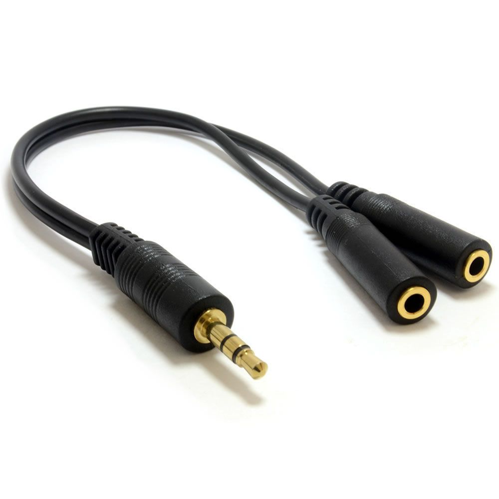 2019 Black White 3 5mm Jack Headphone Splitter Cable 3 5