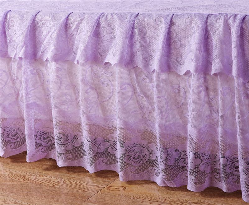 Wholesale Lavender Floral Overlace Bed Skirt Cotton Polyester Blend ...