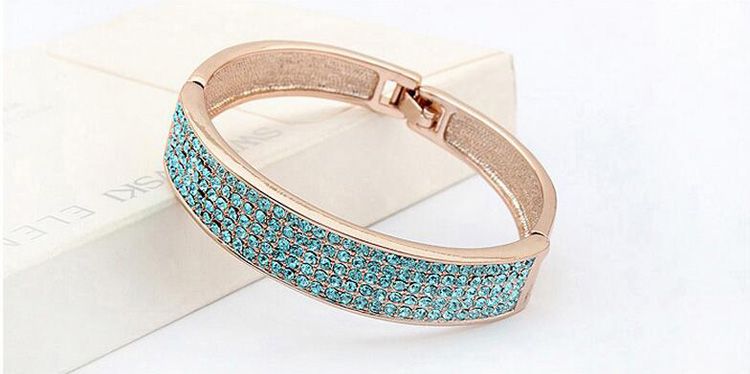 Austria Crystal Bracelets Bangle Popular Fashion Women Full Rhinestone Bracelets Jewelry For Women Best Jewelry 2865