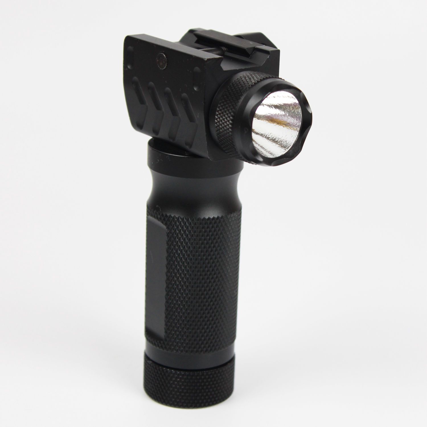 Tactical Aluminum Foregrip Vertical Grip W/ High Power Flashlight QR