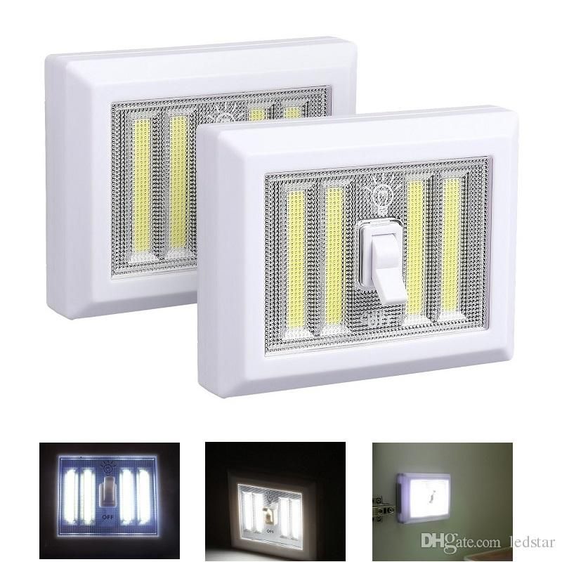 Portable Led Night Light Battery Operated 4 Cob Panels Cordless Portable Led Night Light Battery Operated 4 Cob Panels Cordless Switch Wireless Tap Mount In Bedroom Closets Cabinet Shelf Lights Wall