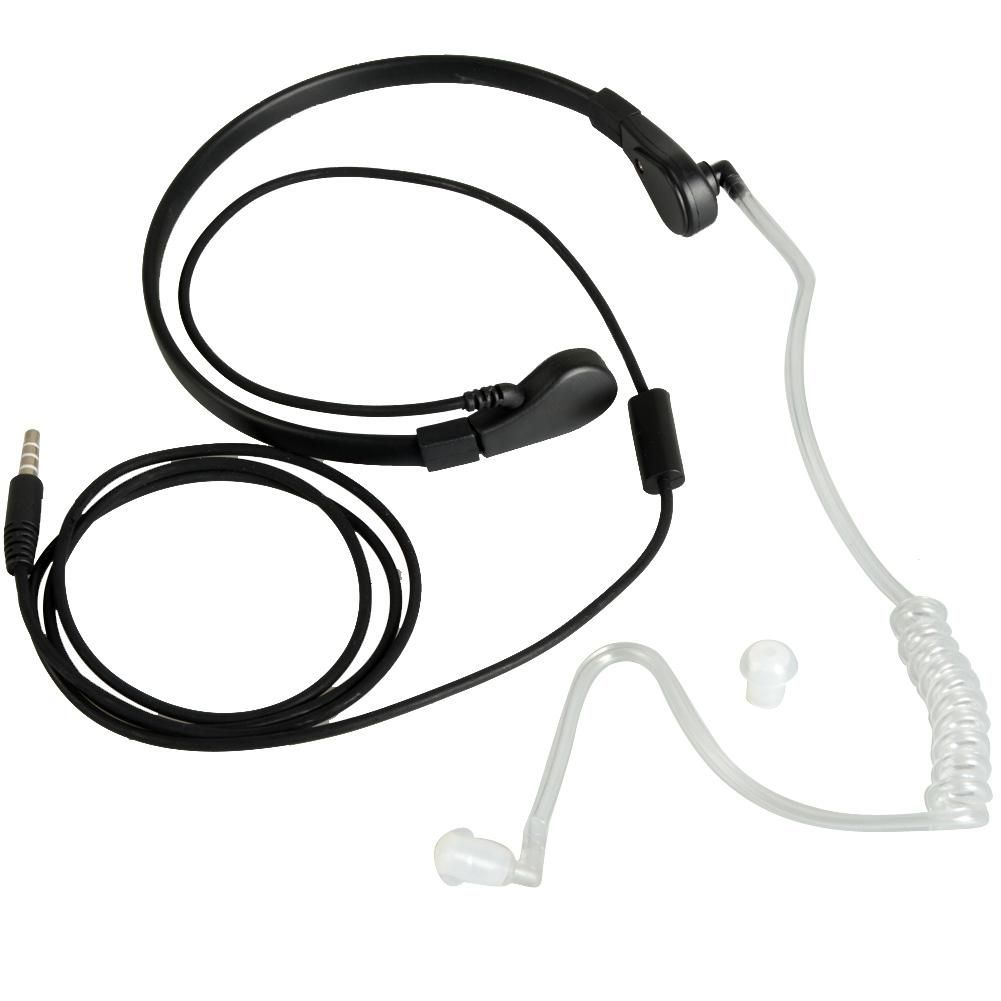 3.5mm Throat Mic Microphone Air Tube Earpiece Headset For IPhone 6 5S