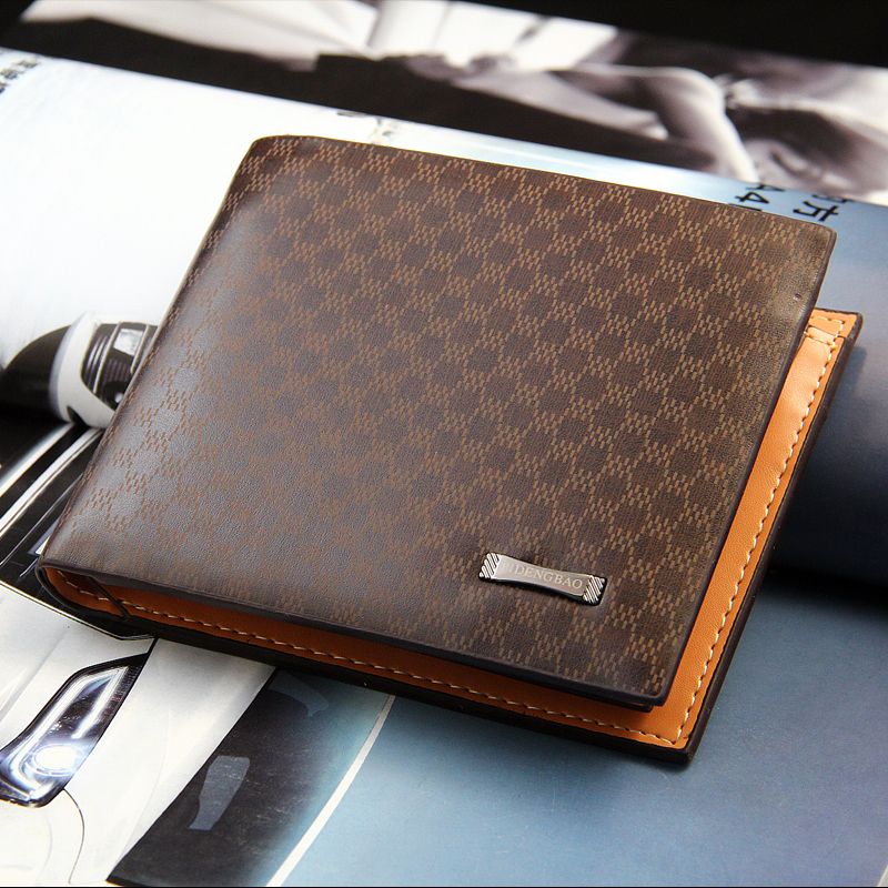 New Fashion Stylish Casual Mens Wallets Male PU Leather Plaid Wallet Men Card Collector High ...