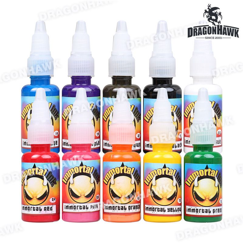 Tattoo Supplies Tattoo Ink 10Pack Primary Color Set Bottles Black