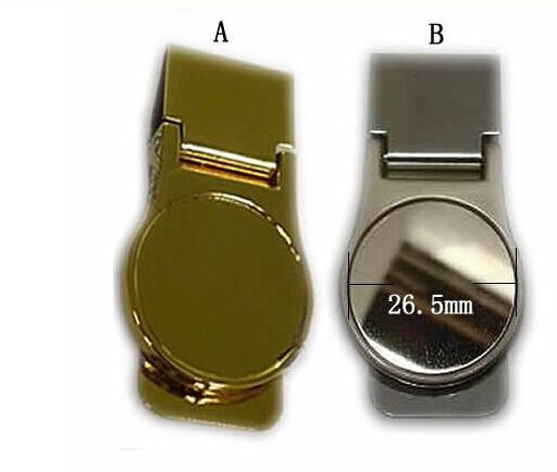 silver and gold money clip