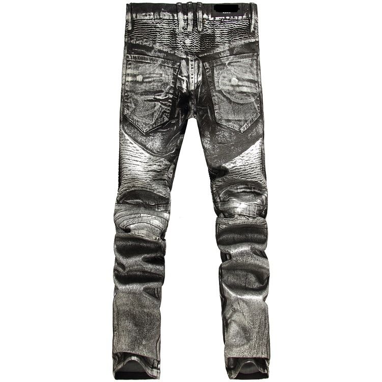 black and silver pants
