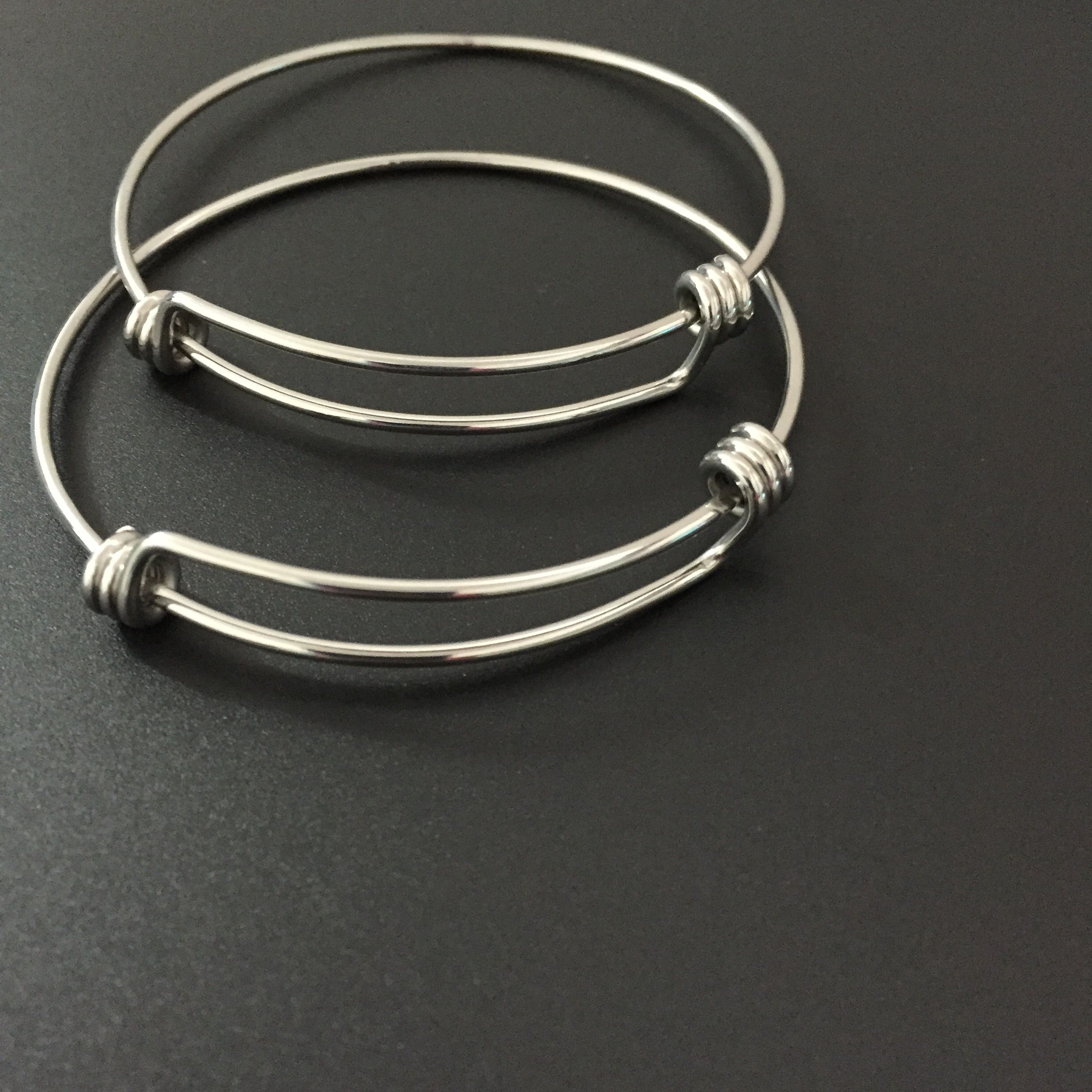 Wholesale Simple 316L Stainless Steel Wire Expandable Adjusted Bangle