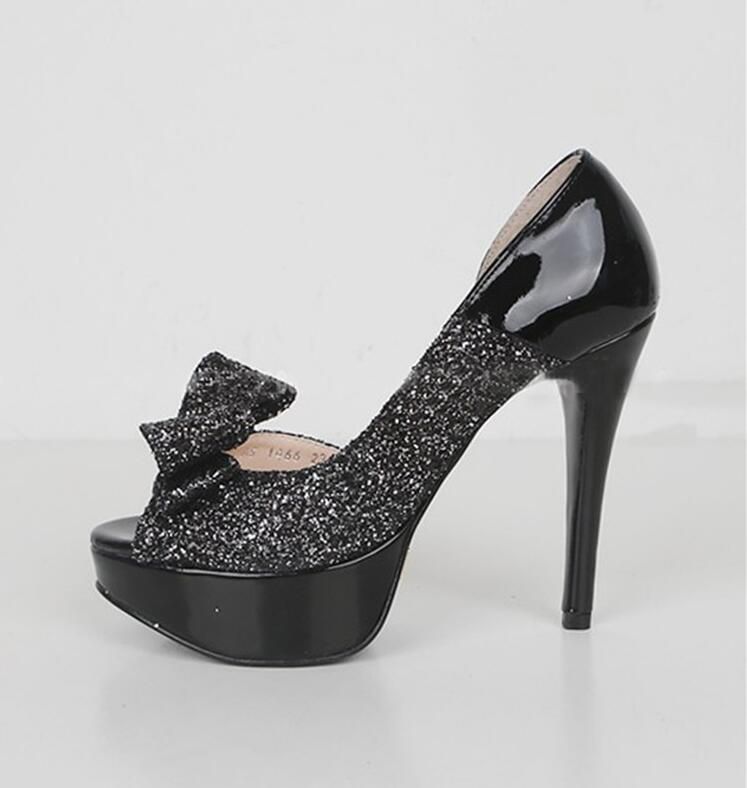 black wedding heels
