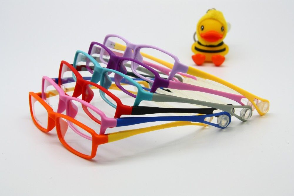 Plastic Children Spring Hinge Temple Glasses Frame, Miraflex Style Kids