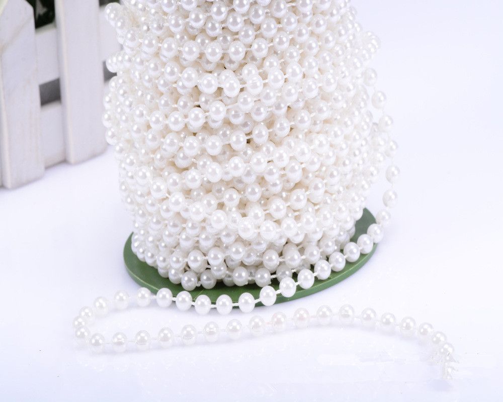 New 33ft Ivory Pearl Strands Garland Spool 8mm Beads Wedding