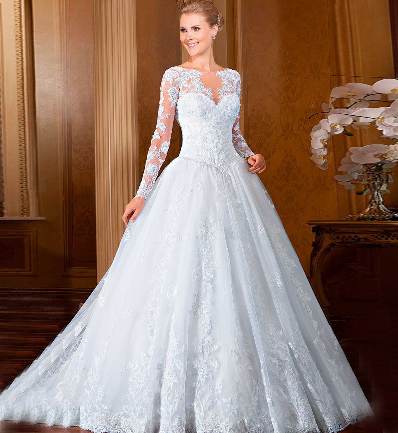 full sleeve bridal gowns