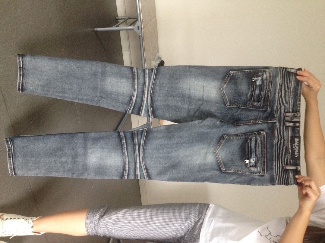 Mens Balmain Blue Biker Jeans Biker 