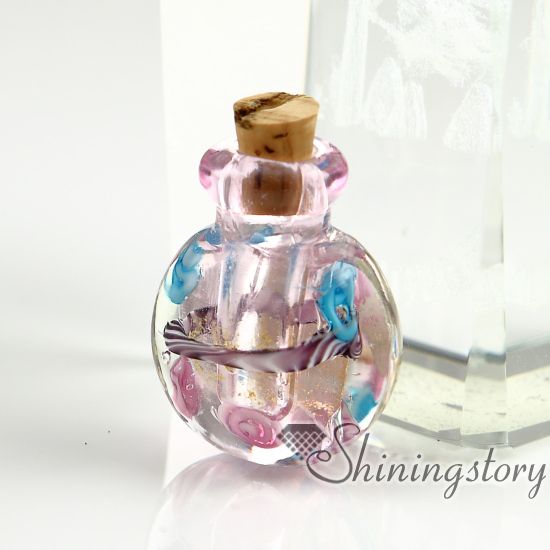 Miniature Glass Bottles Urn Charms Jewelry For Cremation Ashes Locket
