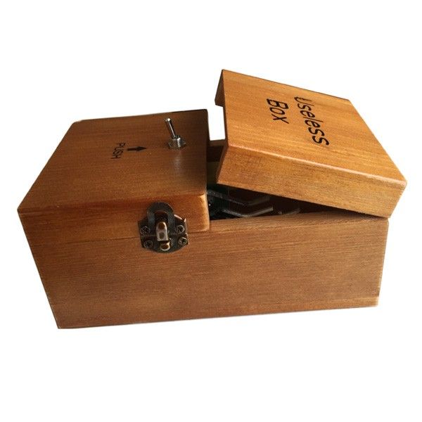Wood Useless Box Kit DIY Assembled Leave Me Alone Anti Stress Novelty