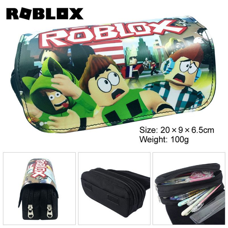 Game Roblox Lid Double Zipper Pen Case Multi Function Pencil Box Pencil Box For Gift Storage Cosmetic Bag - 