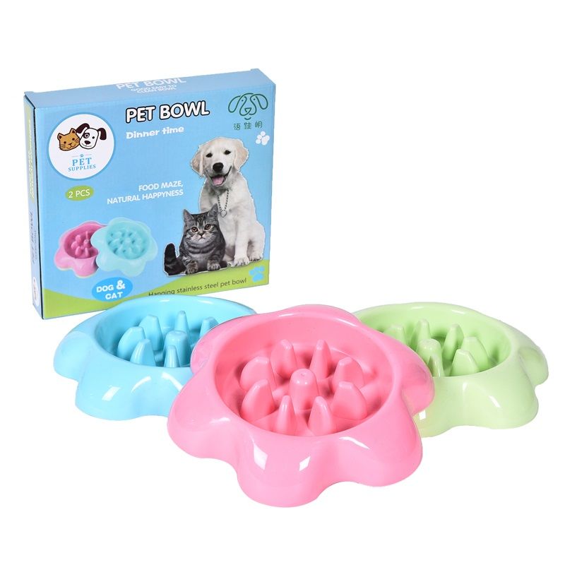 Anti Choking Pet Bowls Color Cat Slow Eating Bowl For Small Dogs