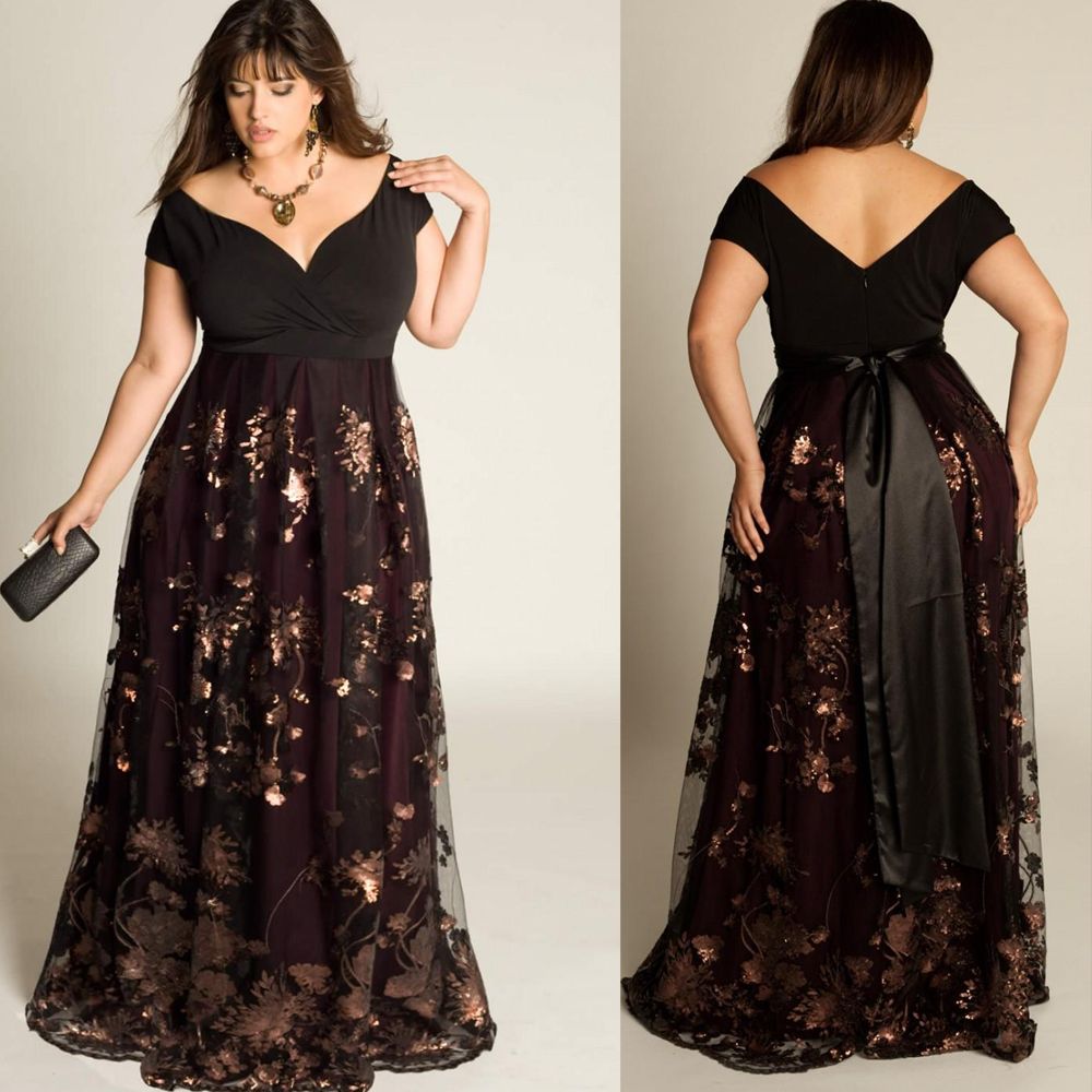 Formal Gowns Plus Size With Sleeves - Off The Shoulder Gown By Mgny By ...