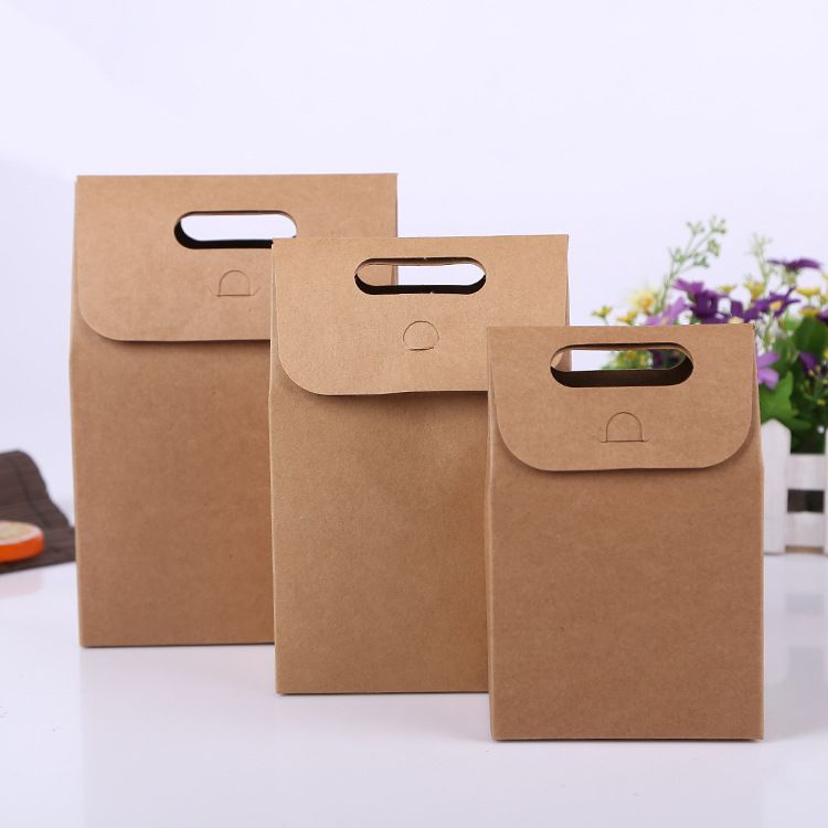 Download Food Bread Green Kraft Paper Box Gift Box Folding Tote Bag Kraft Handle Bag Wholesale BG427 ...