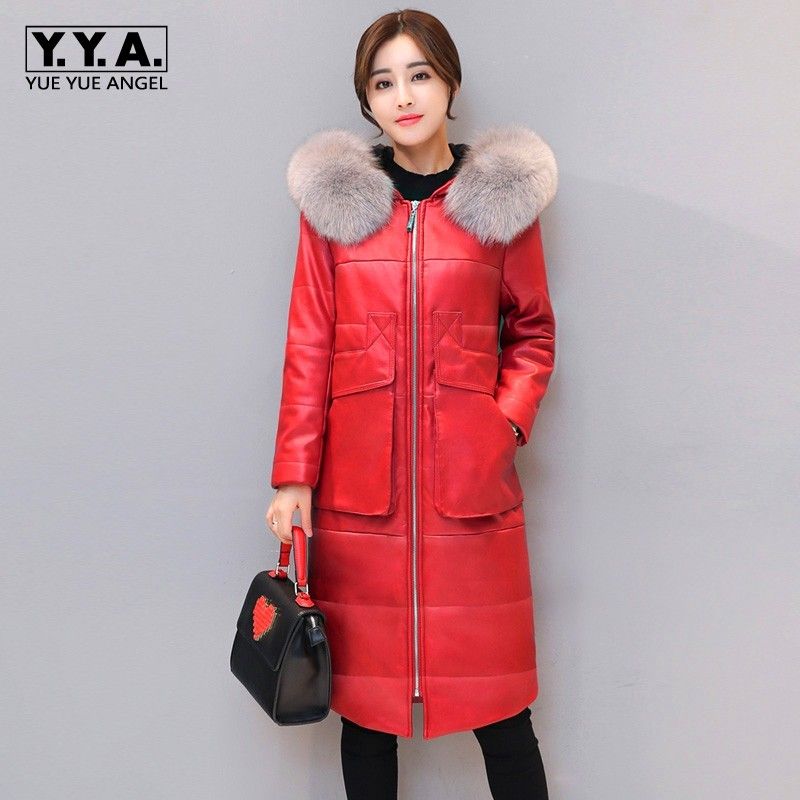 Femme Long Acheter En Similicuir Zippé Coton De Manteau wZFfPI