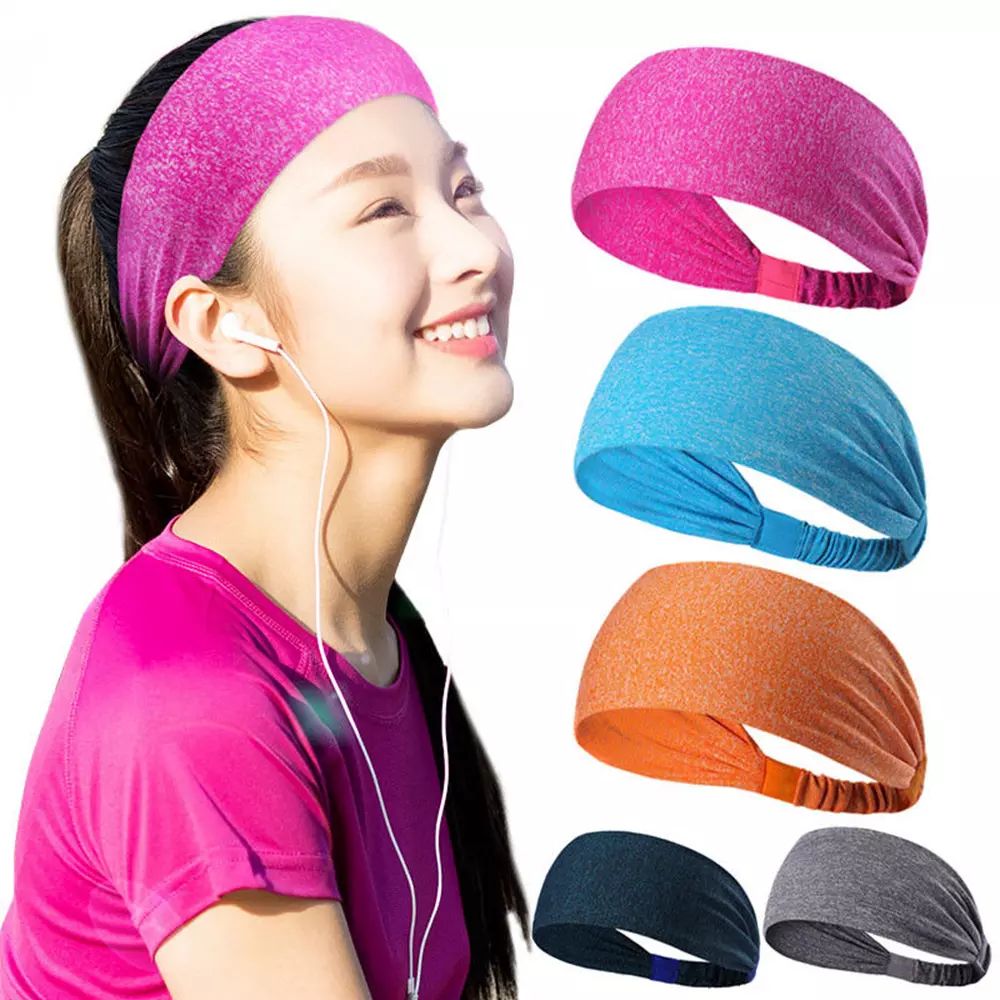 12 Coton Bandeaux Empaquetage au détail Yoga Stretch Sport Tissu Cheveux Bande Bandeau Head